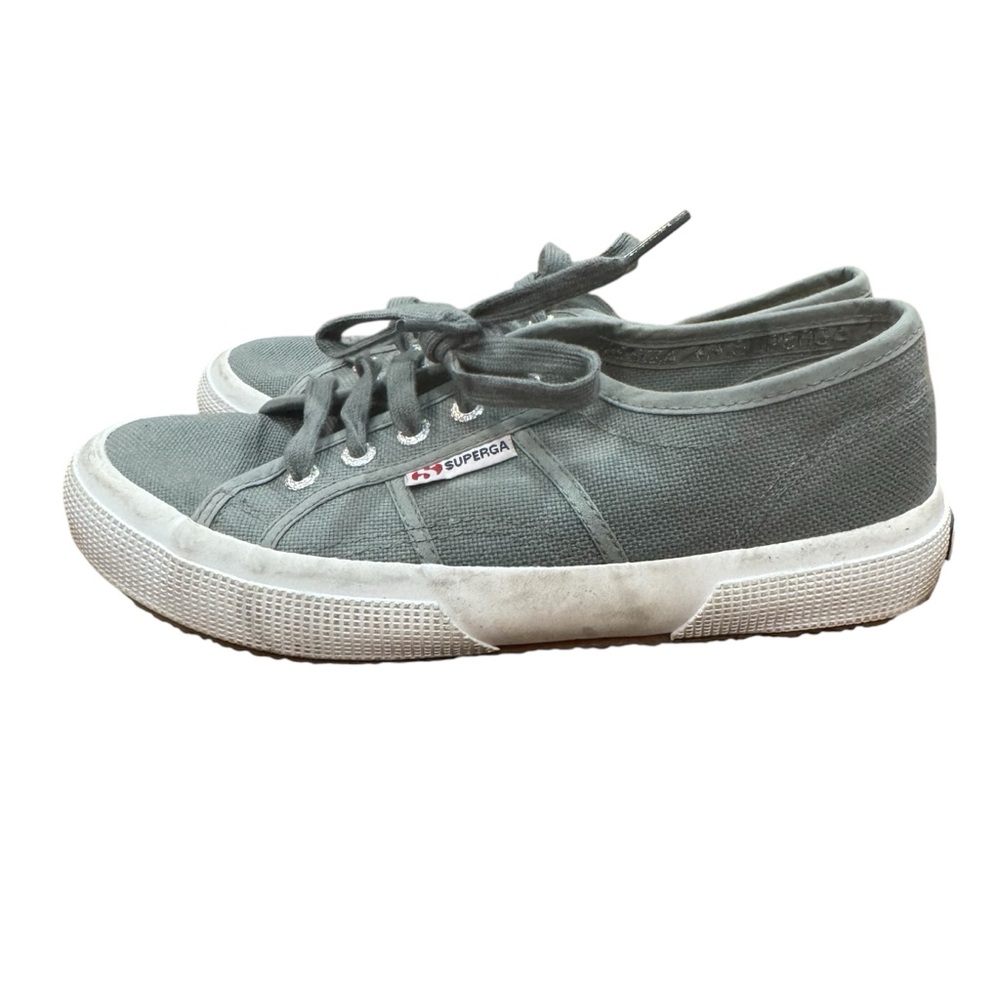 SUPERGA womens size 6 gray canvas cotton comfort sneakers